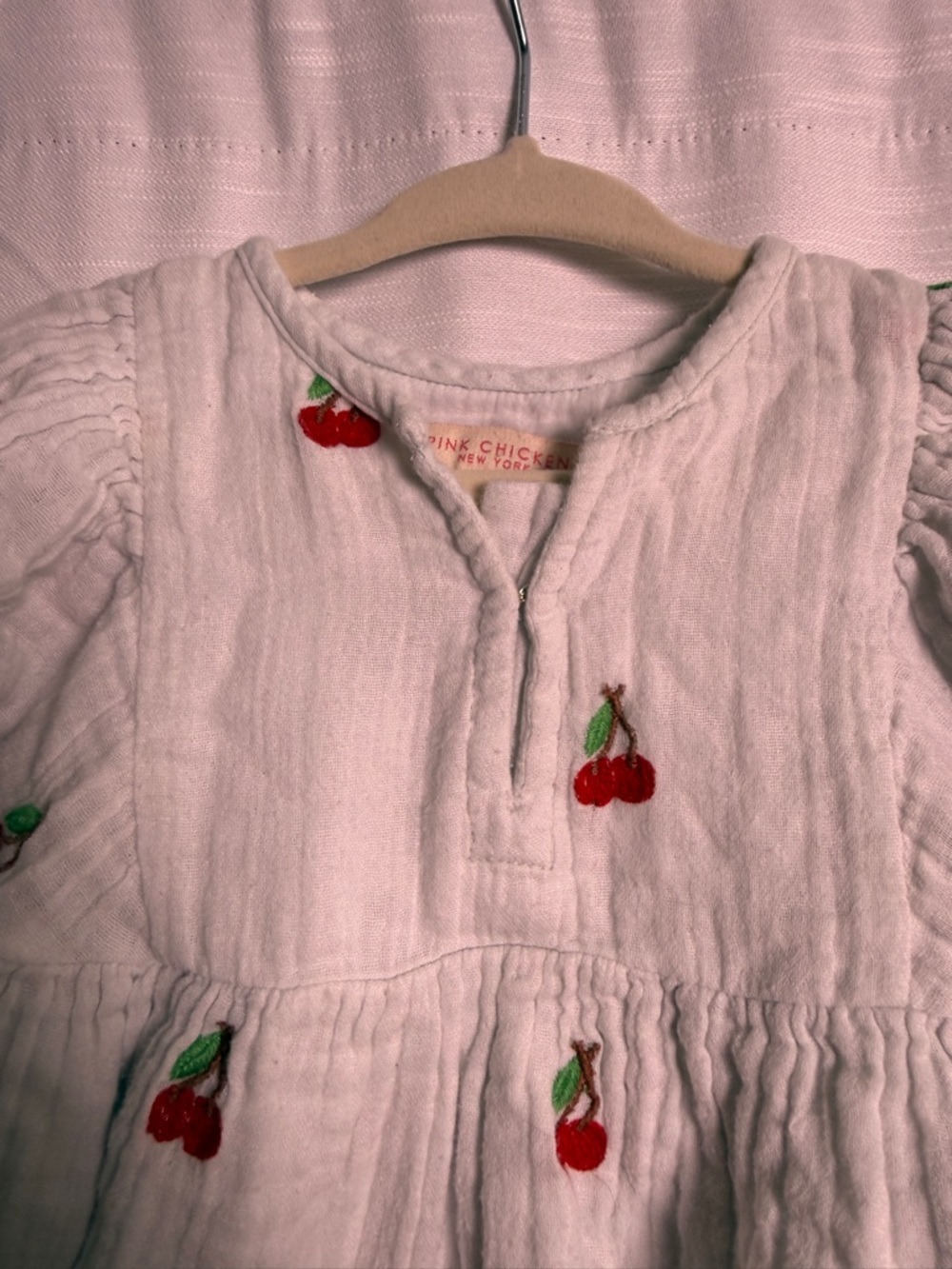 Pink Chicken Baby Ava Bella 2 Piece Set Cherry Print Top Bloomer | Size 6-12M - Picture 11 of 16